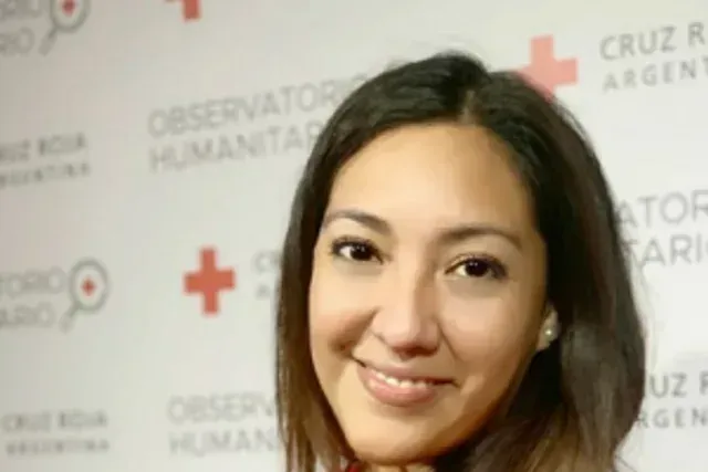 María Eugenia Buceta Mompó con el uniforme de Cruz Roja Argentina